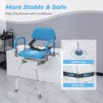 Sliding Shower Chair with Swivel Seat for Seniors