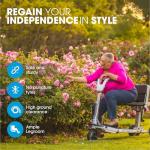 ATTO Folding Electric Mobility Scooter with Arm Rests