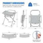 UGarden Folding Shower Chair for Seniors, 400lbs Capacity