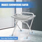 UGarden Folding Shower Chair for Seniors, 400lbs Capacity