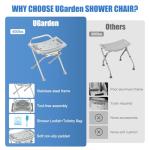 UGarden Folding Shower Chair for Seniors, 400lbs Capacity