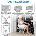 UGarden Folding Shower Chair for Seniors, 400lbs Capacity