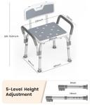 Heavy-Duty Shower Chair with Arms and Back