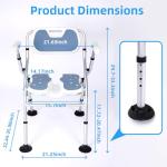 Extra Wide Foldable Shower Chair with Padded Back Support