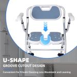 Extra Wide Foldable Shower Chair with Padded Back Support