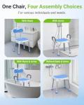 Adjustable Heavy Duty Padded Shower Chair for Seniors