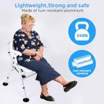 Extra Wide Foldable Shower Chair with Padded Back Support