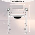 Adjustable Bedside Commode Chair with Padded Backrest