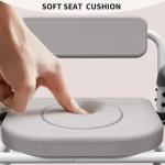 Adjustable Bedside Commode Chair with Padded Backrest