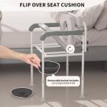 Adjustable Bedside Commode Chair with Padded Backrest