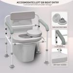 Adjustable Bedside Commode Chair with Padded Backrest