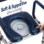 HolyHeal Bedside Commode with Padded Seat and Backrest