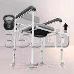 Adjustable Bedside Commode Chair with Padded Backrest