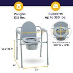 Drive Medical Folding Bedside Commode Chair, Portable