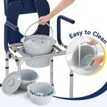 HolyHeal Bedside Commode with Padded Seat and Backrest