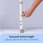 Sturdy 3-in-1 Steel Bedside Commode with Elongated Seat