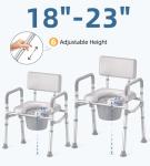 Portable Commode Toilet with Padded Seat for Seniors