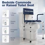 HolyHeal Bedside Commode with Padded Seat and Backrest