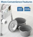 Portable Commode Toilet with Padded Seat for Seniors