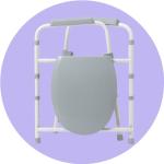 Sturdy 3-in-1 Steel Bedside Commode with Elongated Seat