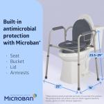 Adjustable 3-in-1 Bedside Commode with Microban