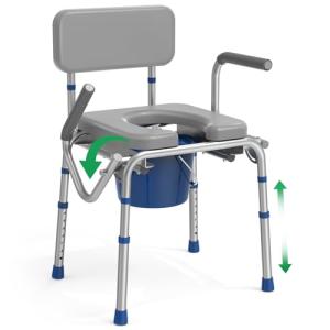 Loyoda Adjustable Drop Arm Bedside Commode