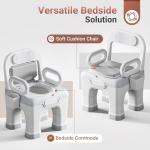 Upgraded Bedside Commode for Seniors and Disabled