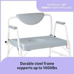 Heavy-Duty Bariatric Drop-Arm Commode Chair