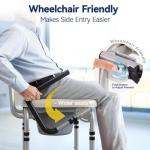 Padded Bedside Commode with Adjustable Height