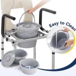 Padded Bedside Commode with Adjustable Height