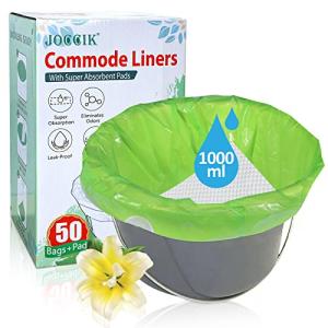 Disposable Commode Liners with Super Absorbent Pads 50 Pack