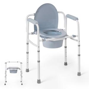 Bedside Commode Chair for Seniors with Bucket