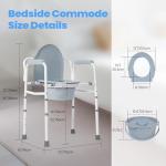 Bedside Commode Chair for Seniors with Bucket