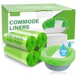 120 Pack Disposable Commode Liners with Absorbent Pads