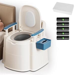 Heavy-Duty Bedside Commode for Seniors with Liners