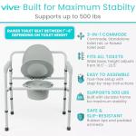 Vive 3-in-1 Commode Chair for Heavy Weight
