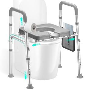 Raised Toilet Seat Riser with Handles for Seniors