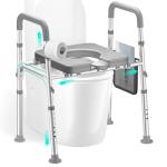 Raised Toilet Seat Riser with Handles for Seniors