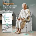 Raised Toilet Seat Riser with Handles for Seniors