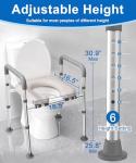 HOMLAND Adjustable Raised Toilet Seat with Handles
