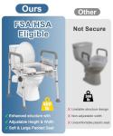 HOMLAND Adjustable Raised Toilet Seat with Handles