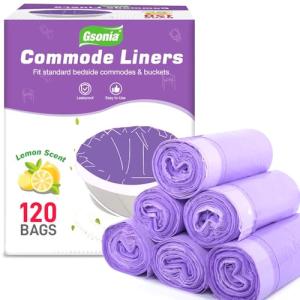 Lemon Scented Disposable Commode Liners - 120 Packs