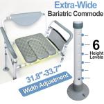 Extra-Wide Bariatric Commode Chair for Seniors