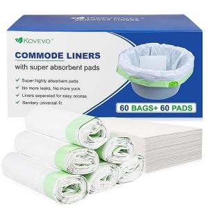 Kovevo 60 Commode Liners with Absorbent Pads