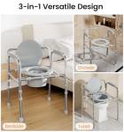 Sturdy 3-in-1 Bedside Commode Chair for Seniors