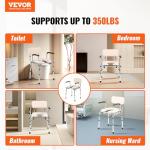 VEVOR Adjustable Commode Chair with Padded Seat