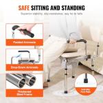 VEVOR Adjustable Commode Chair with Padded Seat