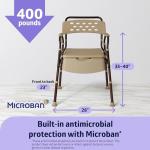 Height Adjustable Bedside Commode with Microban Protection