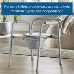 McKesson Adjustable Folding Commode Chair, 350 lbs Capacity