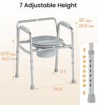 Sturdy 3-in-1 Bedside Commode Chair for Seniors